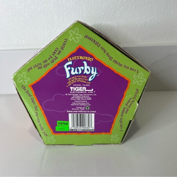 Vintage Furby 1998 Black Tiger Electronics Model 70-800 Box Included - Picture 8 of 9